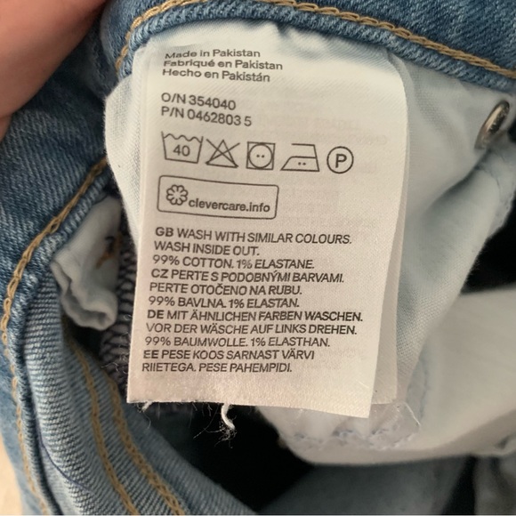 Divided H and M Jeans Womens 6 Blue Denim Patchwork Light Medium Wash Straight - Picture 9 of 10